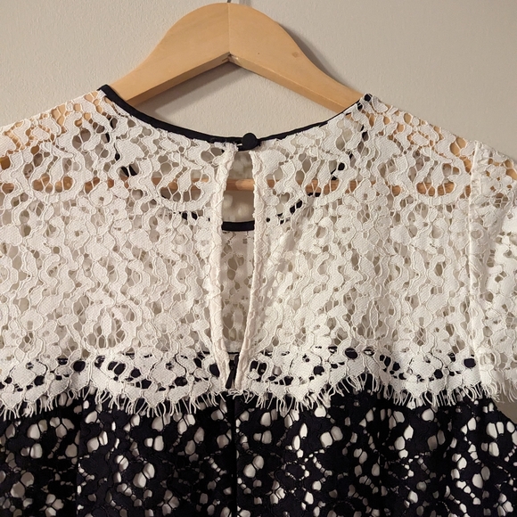Milly Gabrielle Lace Black and White Dress, size 4 - Picture 5 of 5
